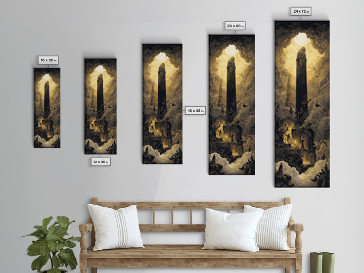 The Chimney Phantom, Surreal Apocalyptic Art, Tall Narrow Wall Art, Gothic Horror Wall Art, Canvas Print, Halloween Wall Art