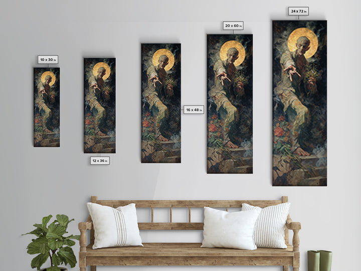 The Ghostly Groom, Dark Renaissance Art, Tall Narrow Wall Art, Gothic Horror Wall Art, Framed Canvas Print, Halloween Wall Art