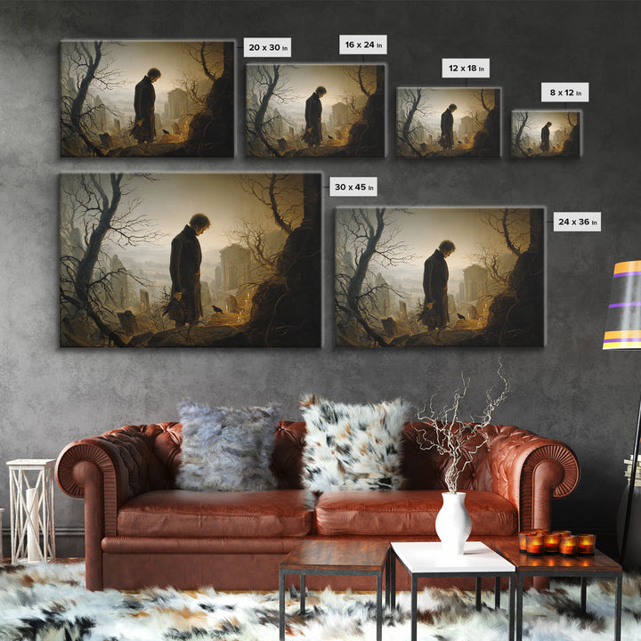 The Ghostly Groom, Romantic Gothic Landscape, Landscape Wall Art, Gothic Horror Wall Art, Canvas Print, Halloween Wall Art