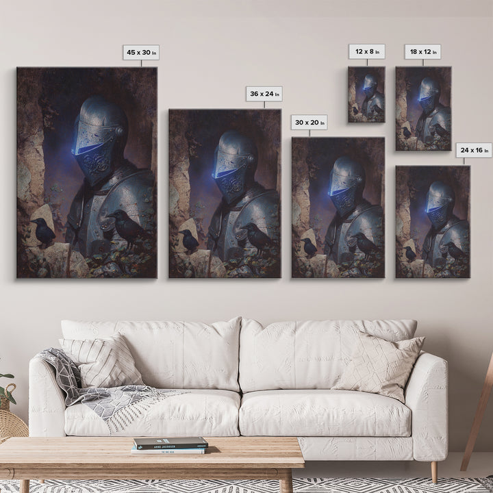 The Spectral Knight, Expressionist Gothic Art, Vertical Wall Art, Gothic Horror Wall Art, Canvas Print, Halloween Wall Art