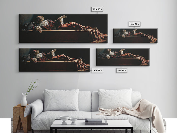 The Coffin Sleeper, Danse Macabre Art, Extra Wide Wall Art, Dark Fantasy Wall Art, Framed Canvas Print, Dark Fantasy Art