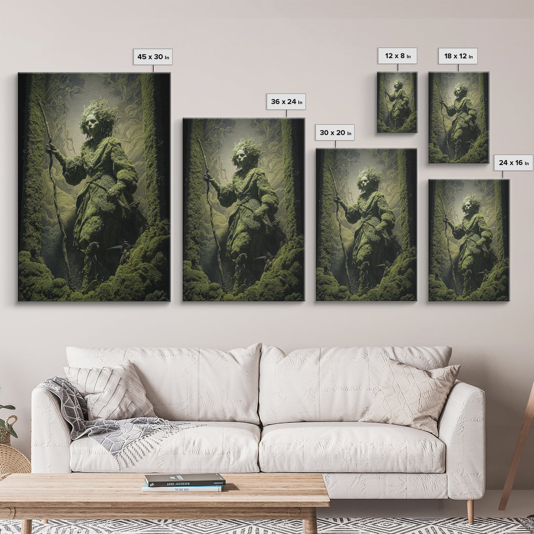 The Swamp Witch, Visionary Gothic Art, Vertical Wall Art, Dark Fantasy Wall Art, Canvas Print, Halloween Wall Art, Macabre Wall Art