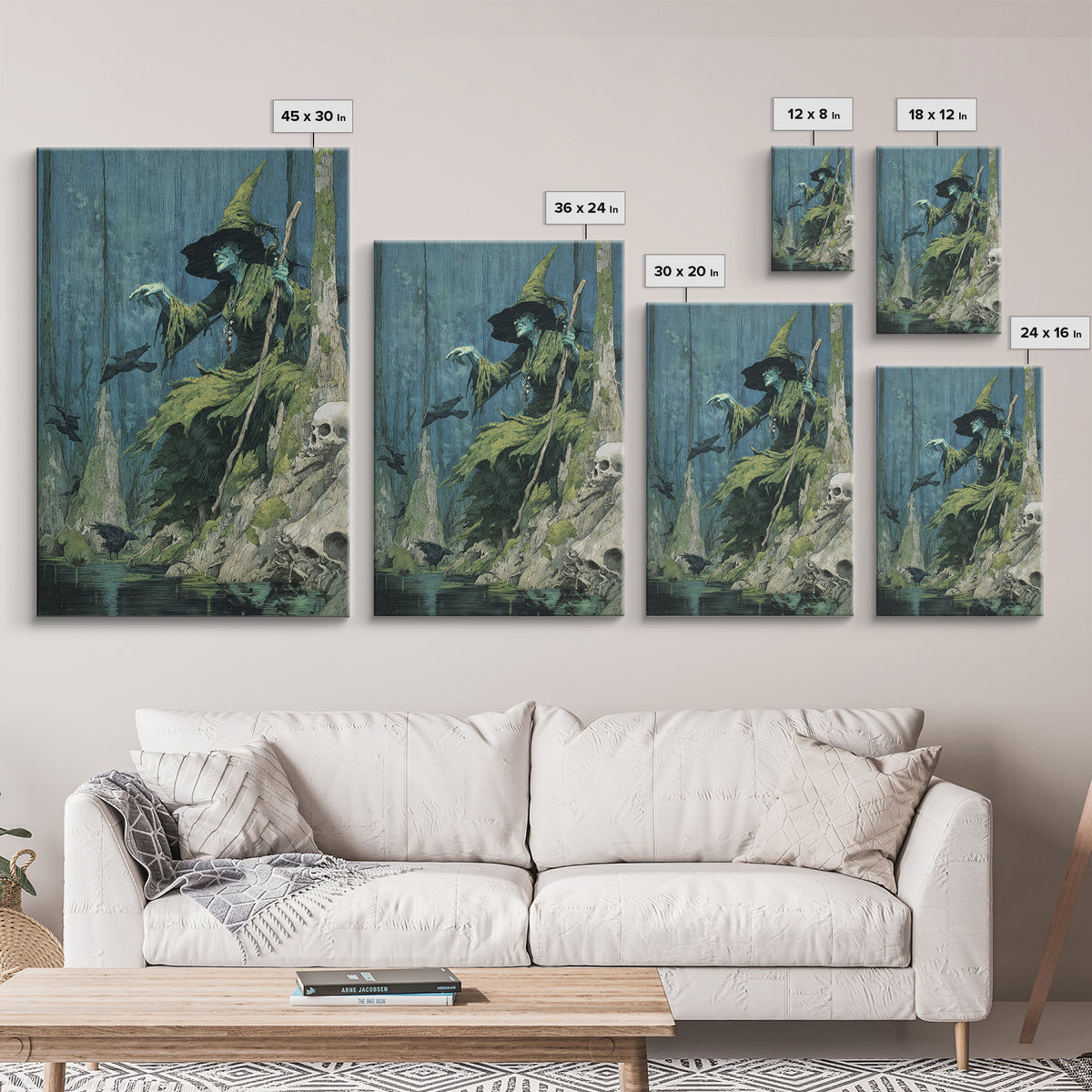 The Swamp Witch, Decadent Gothic Art, Vertical Wall Art, Gothic Horror Wall Art, Canvas Print, Halloween Wall Art