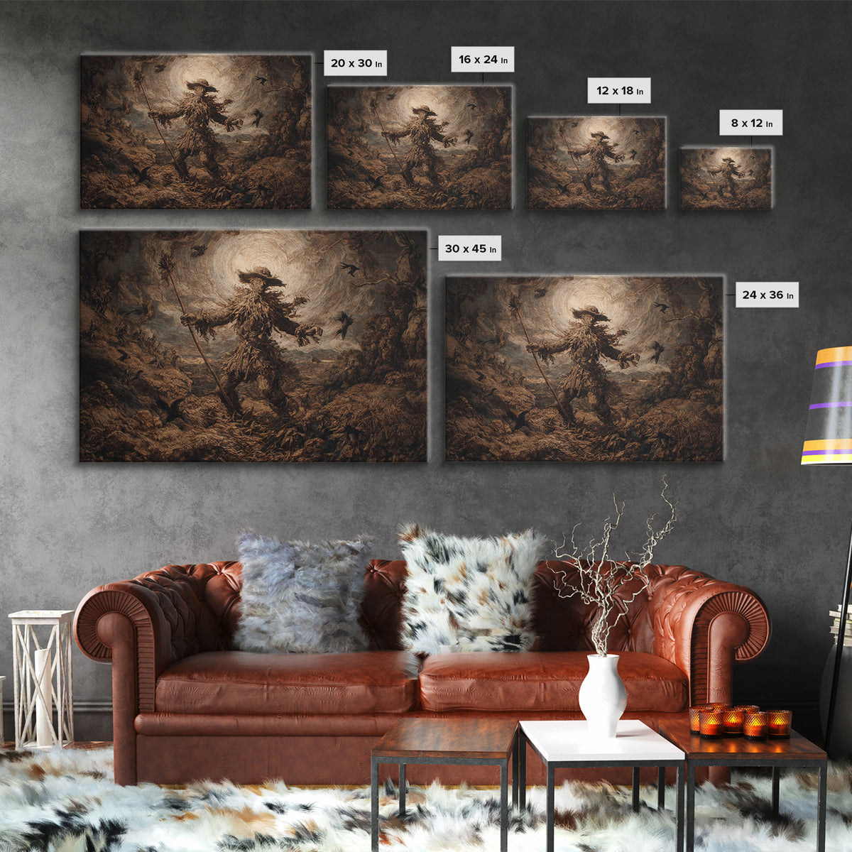 The Harvest Demon, Baroque Witchcraft Art, Landscape Wall Art, Gothic Horror Wall Art, Canvas Print, Halloween Wall Art, Halloween Decor