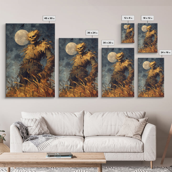 The Harvest Demon, Dark Romantic Horror Art, Vertical Wall Art, Dark Fantasy Wall Art, Framed Canvas Print, Halloween Wall Art