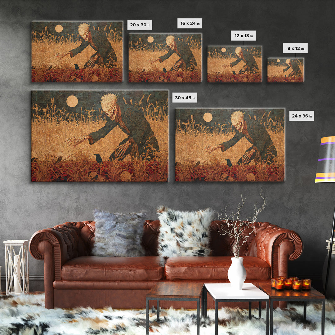 The Harvest Demon, Grotesque Carnival Art, Landscape Wall Art, Gothic Horror Wall Art, Canvas Print, Halloween Wall Art, Halloween Decor