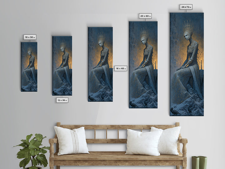 The Spider Queen, Surreal Apocalyptic Art, Tall Narrow Wall Art, Gothic Horror Wall Art, Canvas Print, Halloween Wall Art