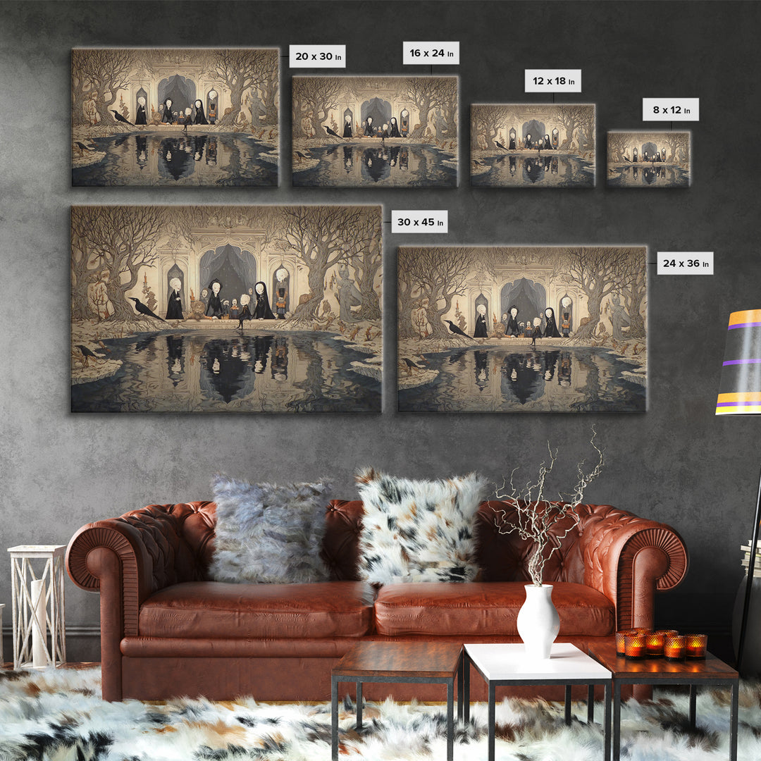The Lake Phantom, Victorian Macabre Art, Landscape Wall Art, Gothic Horror Wall Art, Canvas Print, Halloween Wall Art, Dark Fantasy Art
