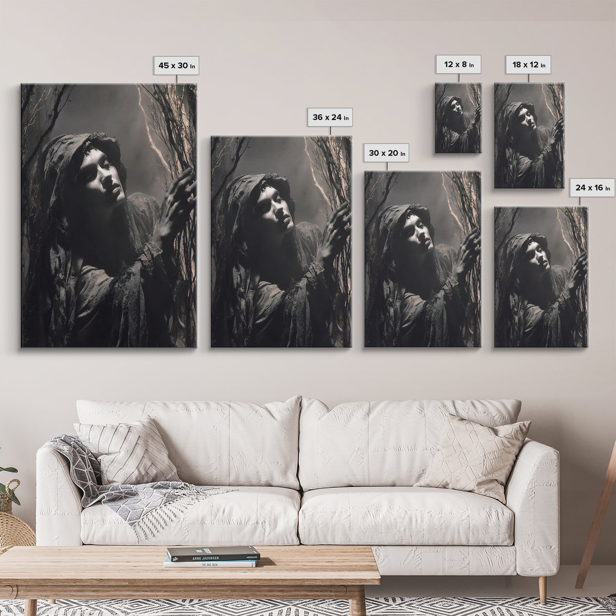 The Salt-Marsh Witch, Gothic Nightmare Art, Vertical Wall Art, Gothic Horror Wall Art, Canvas Print, Halloween Wall Art