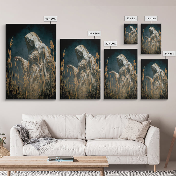 The Salt-Marsh Witch, Visionary Gothic Art, Vertical Wall Art, Dark Fantasy Wall Art, Canvas Print, Halloween Wall Art