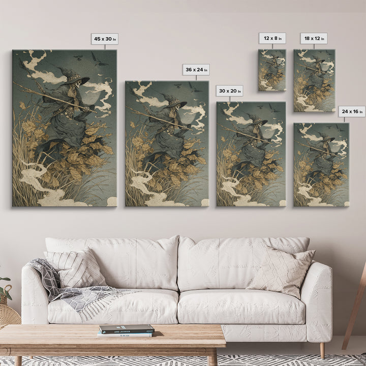 The Salt-Marsh Witch, Decadent Gothic Art, Vertical Wall Art, Dark Halloween Decor, Canvas Print, Halloween Wall Art, Horror Wall Art