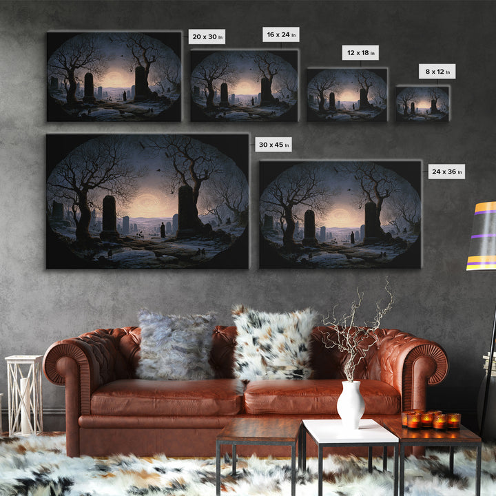 The Stone-Circle Spirit, Romantic Gothic Landscape, Landscape Wall Art, Dark Halloween Decor, Canvas Print, Halloween Wall Art