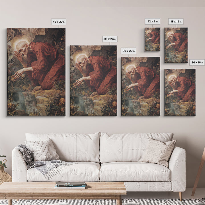 The Cave Oracle, Dark Renaissance Art, Vertical Wall Art, Gothic Horror Wall Art, Canvas Print, Halloween Wall Art