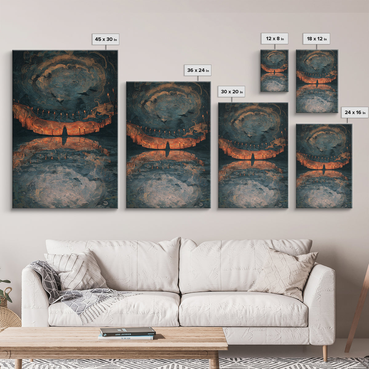 The Cave Oracle, Expressionist Gothic Art, Vertical Wall Art, Gothic Horror Wall Art, Canvas Print, Halloween Wall Art