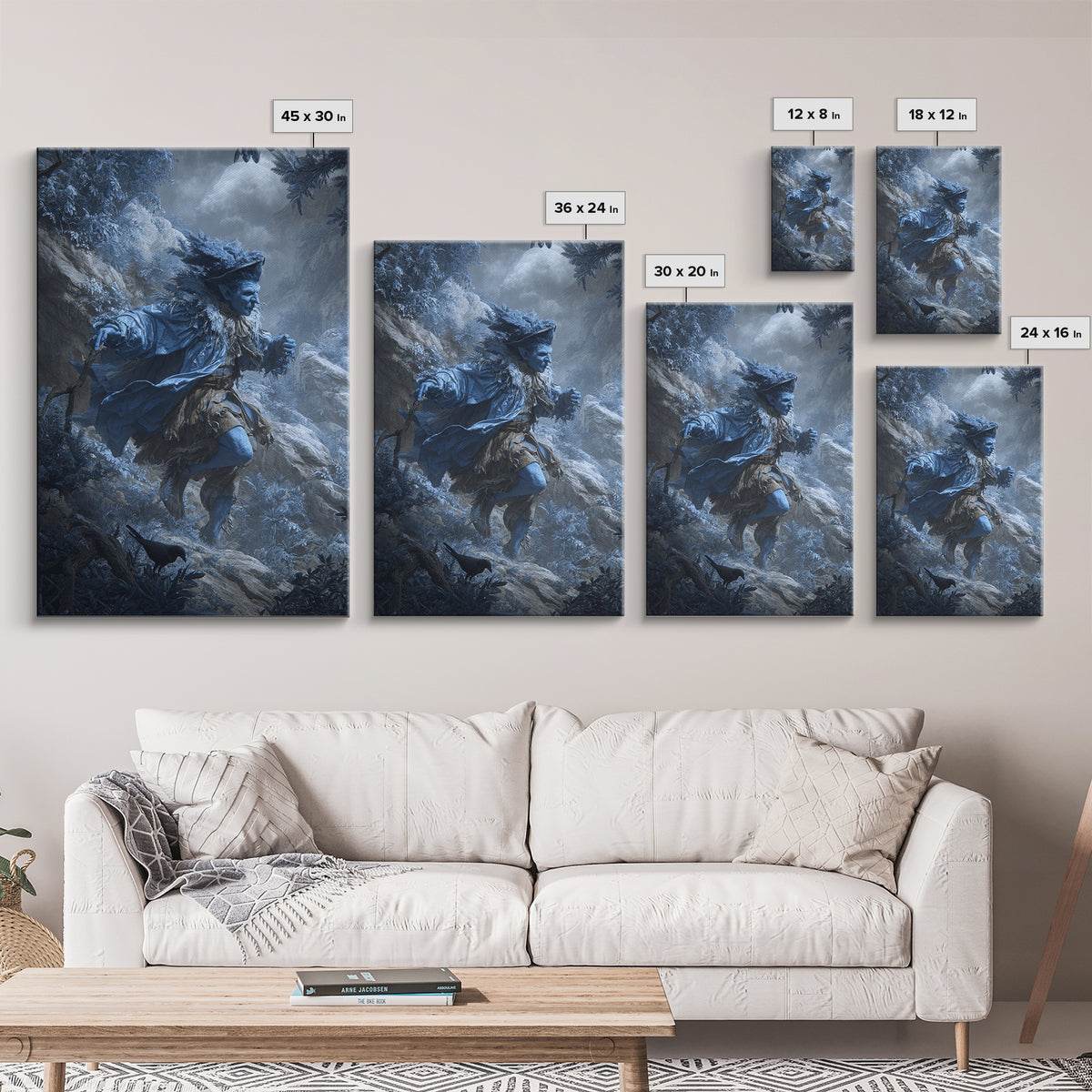 The Frost Goblin, Baroque Witchcraft Art, Vertical Wall Art, Gothic Horror Wall Art, Canvas Print, Halloween Wall Art, Macabre Wall Art