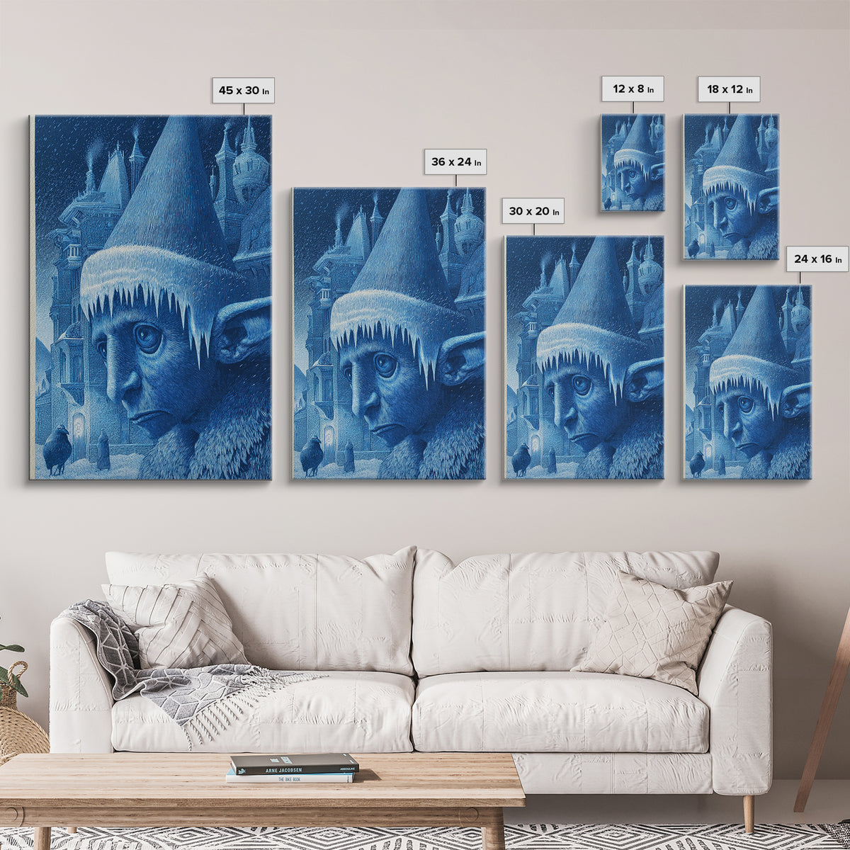 The Frost Goblin, Victorian Macabre Art, Vertical Wall Art, Gothic Horror Wall Art, Framed Canvas Print, Halloween Wall Art