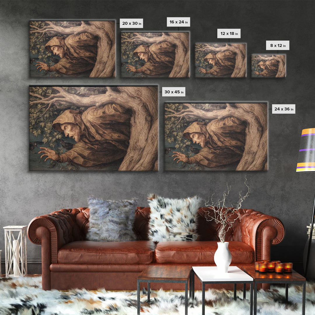 The Hollow-Tree Monster, Danse Macabre Art, Landscape Wall Art, Dark Halloween Decor, Canvas Print, Halloween Wall Art