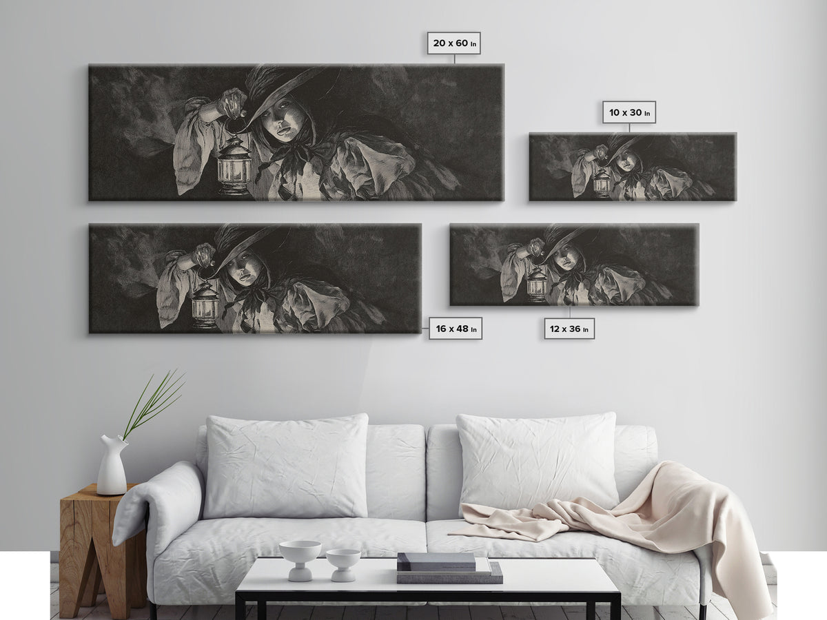 The Crossroads Spirit, Dark Romantic Horror Art, Extra Wide Wall Art, Dark Fantasy Wall Art, Framed Canvas Print, Halloween Wall Art