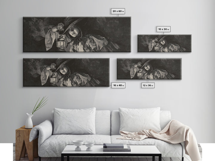 The Crossroads Spirit, Dark Romantic Horror Art, Extra Wide Wall Art, Dark Fantasy Wall Art, Framed Canvas Print, Halloween Wall Art