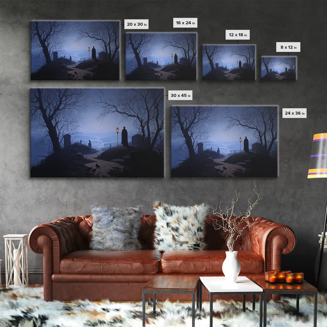 The Crossroads Spirit, Romantic Gothic Landscape, Landscape Wall Art, Gothic Horror Wall Art, Framed Canvas Print