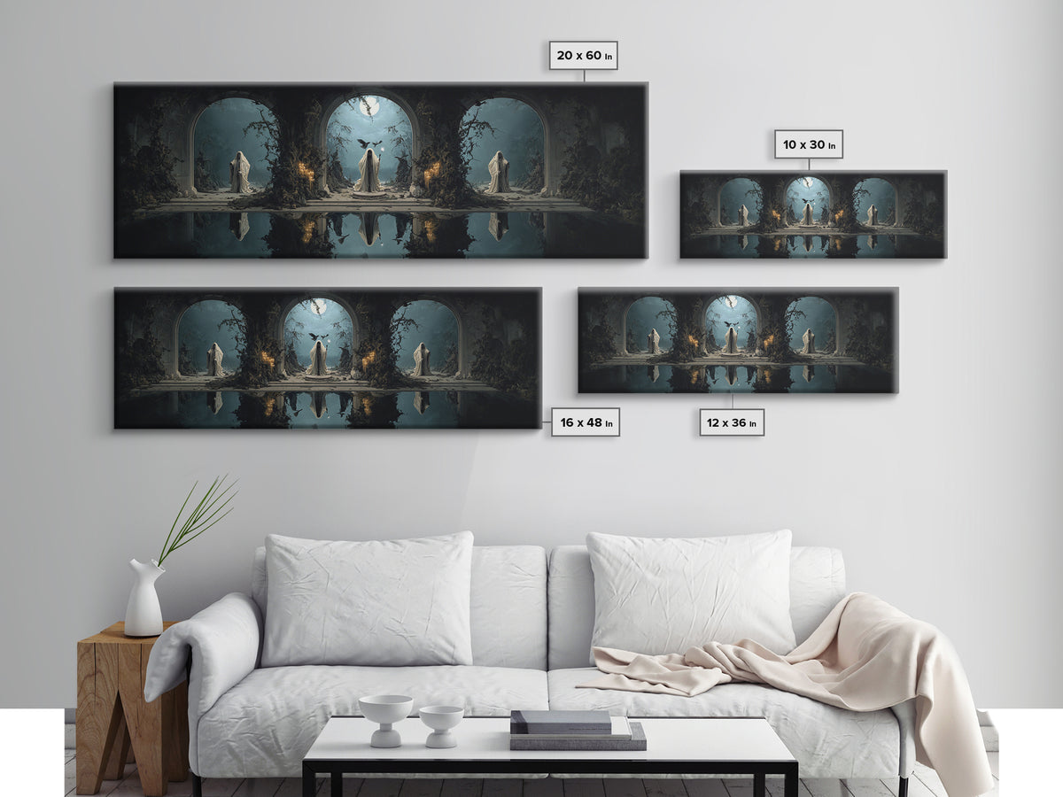 The Crossroads Spirit, Symbolist Gothic Landscape, Extra Wide Wall Art, Dark Fantasy Wall Art, Canvas Print, Halloween Wall Art