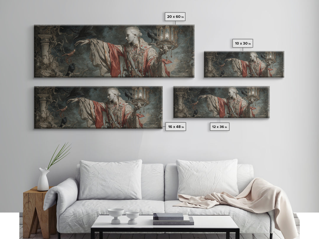 The Crossroads Spirit, Ornate Symbolist Art, Extra Wide Wall Art, Gothic Horror Wall Art, Framed Canvas Print, Halloween Wall Art