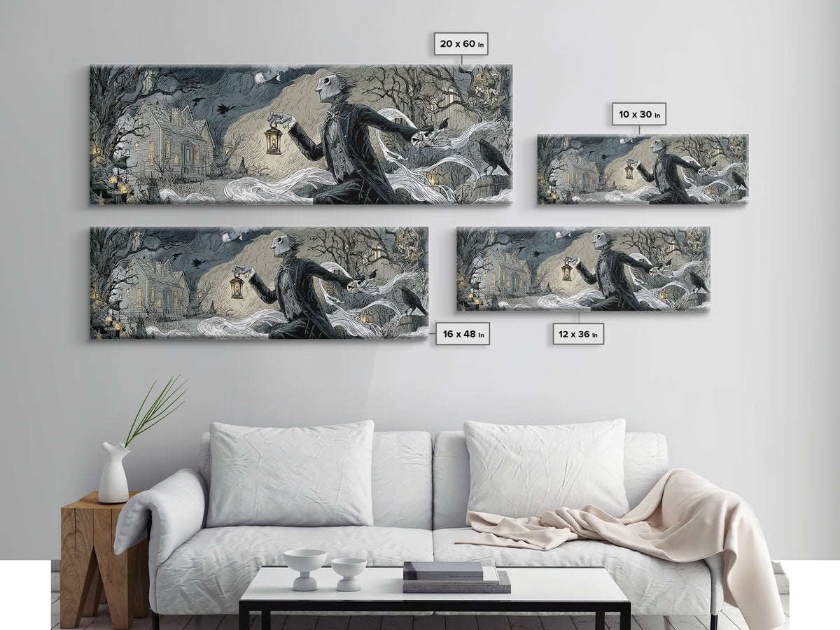 The Crossroads Spirit, Victorian Macabre Art, Extra Wide Wall Art, Macabre Wall Art, Framed Canvas Print, Halloween Wall Art