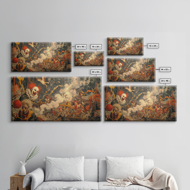 The Abandoned Carnival, Grotesque Carnival Art, Wide Panoramic Art, Dark Fantasy Wall Art, Canvas Print, Halloween Wall Art