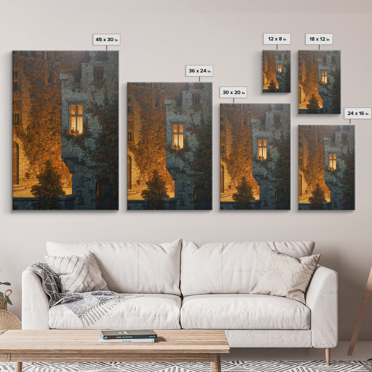 The Haunted Manor, Danse Macabre Art, Vertical Wall Art, Dark Halloween Decor, Canvas Print, Halloween Wall Art