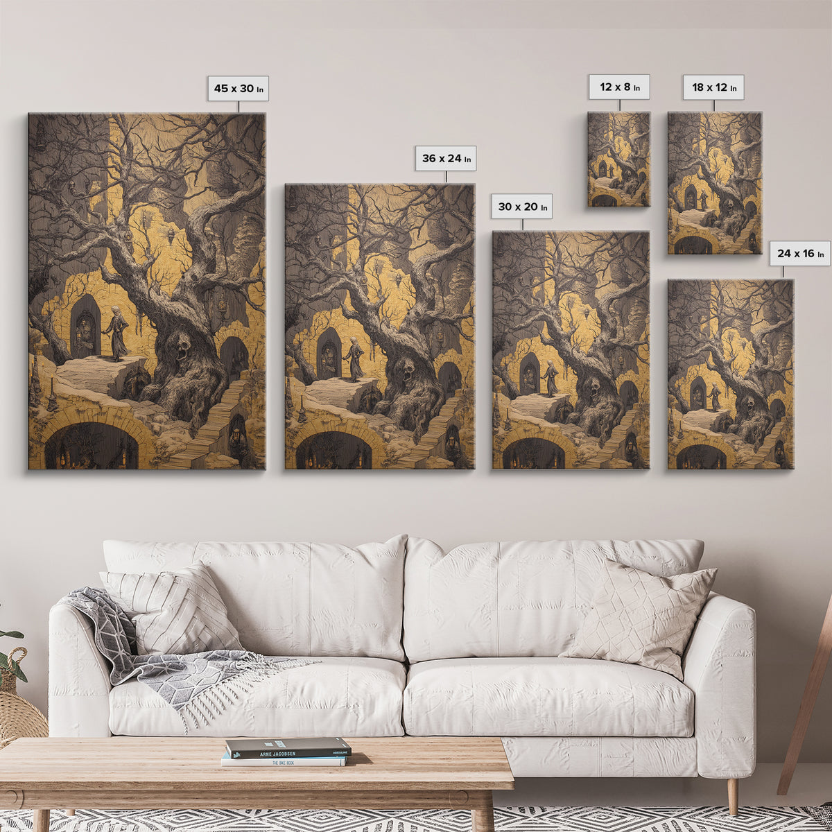 The Witch'S Forest, Victorian Macabre Art, Vertical Wall Art, Macabre Wall Art, Canvas Print, Halloween Wall Art, Gothic Home Decor