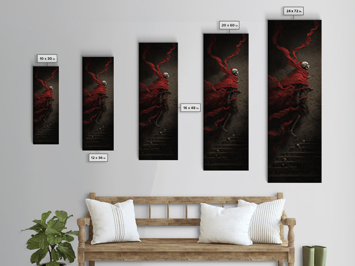 The Forgotten Crypt, Surreal Apocalyptic Art, Tall Narrow Wall Art, Macabre Wall Art, Canvas Print, Halloween Wall Art