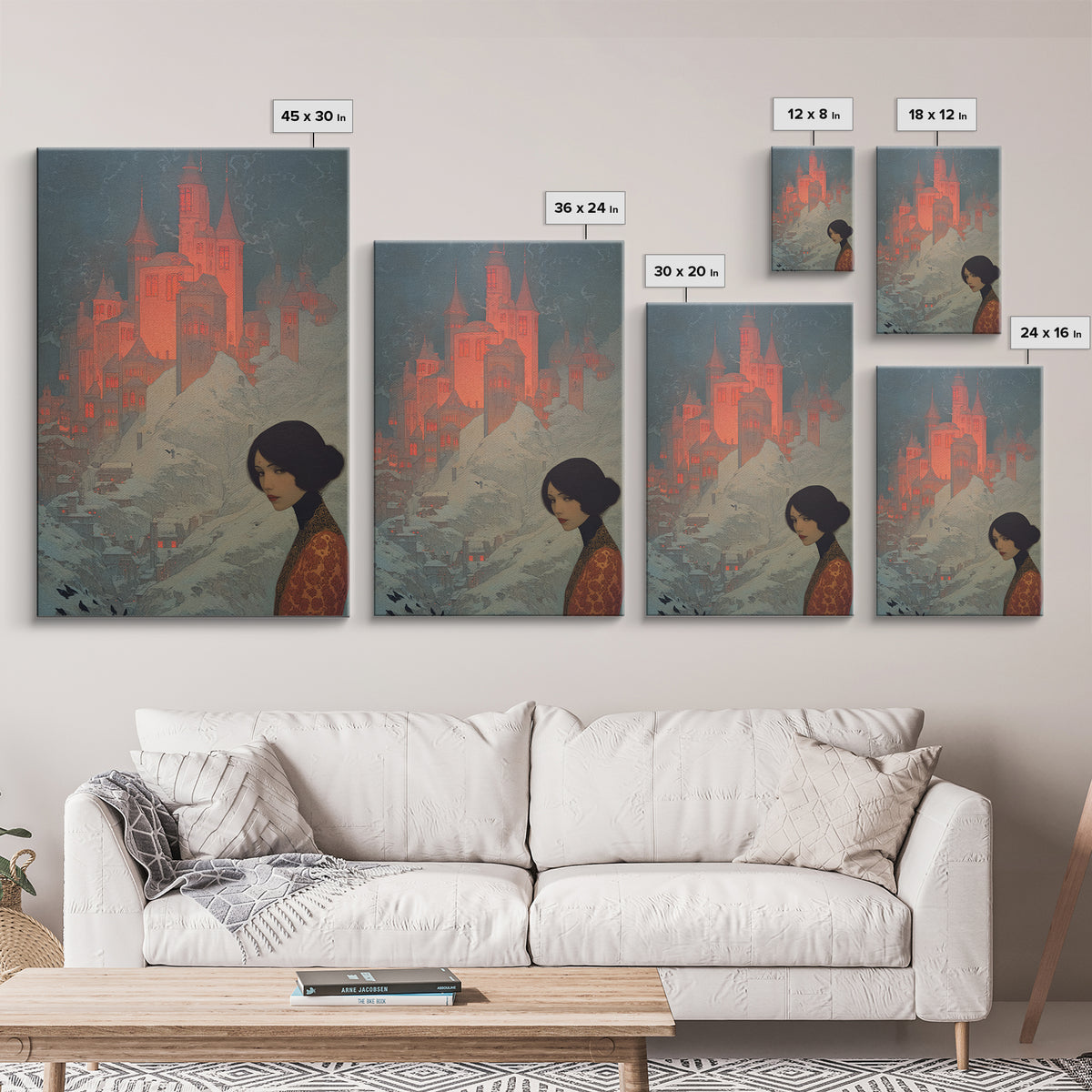 The Vampire Castle, Symbolist Death Art, Vertical Wall Art, Macabre Wall Art, Canvas Print, Halloween Wall Art, Horror Wall Art