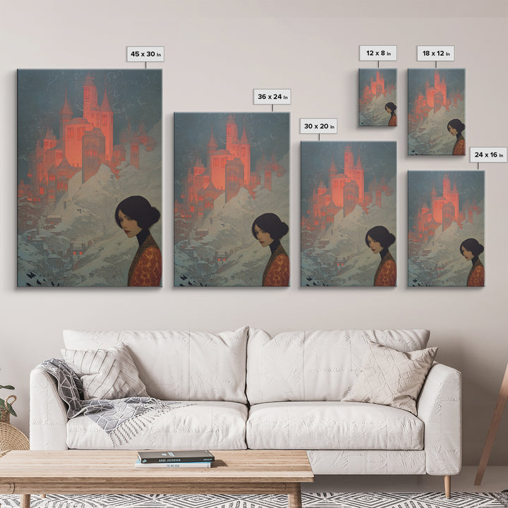 The Vampire Castle, Symbolist Death Art, Vertical Wall Art, Macabre Wall Art, Canvas Print, Halloween Wall Art, Horror Wall Art