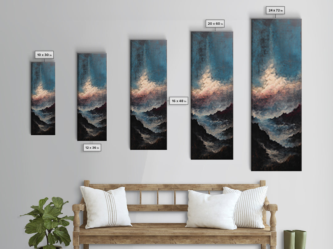 Stormy Sea under a Nearly Black Sky Canvas Print, Dark Art, Fantasy Art, Living Room Decor, Fine Art, Nocturne, DAR-1x3-89