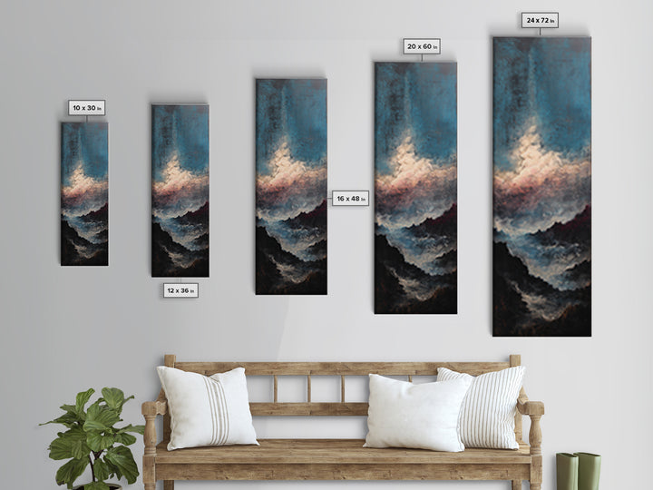 Stormy Sea under a Nearly Black Sky Canvas Print, Dark Art, Fantasy Art, Living Room Decor, Fine Art, Nocturne, DAR-1x3-89