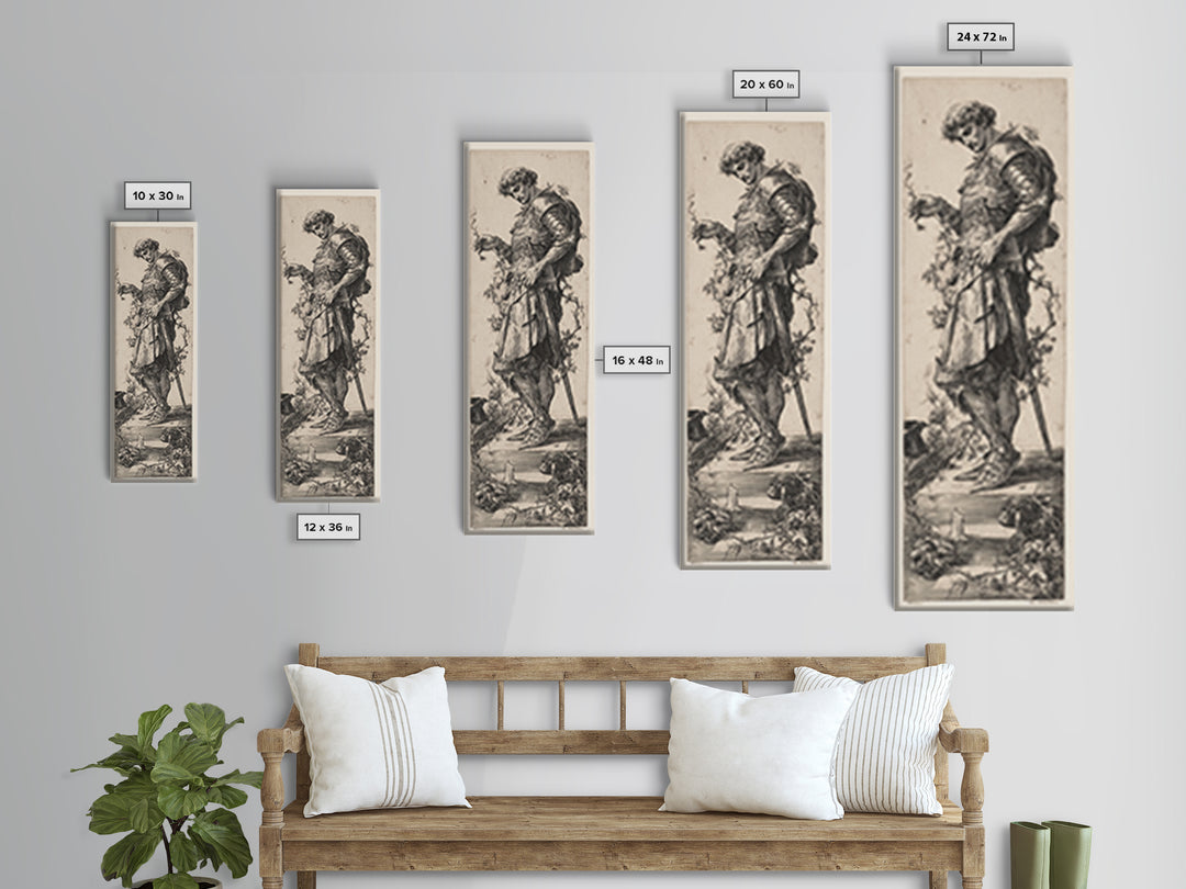 The Overgrown Chapel, Renaissance Engraving Art, Tall Narrow Wall Art, Gothic Horror Wall Art, Canvas Print, Halloween Wall Art