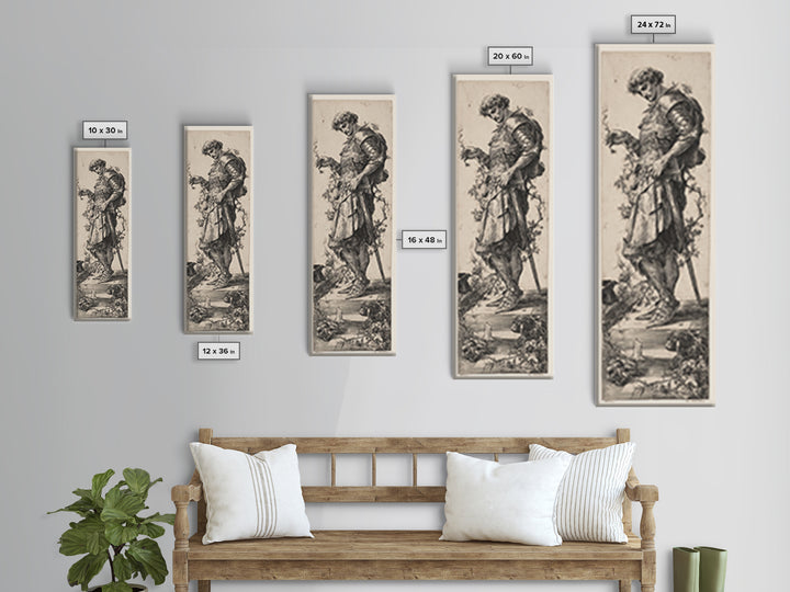 The Overgrown Chapel, Renaissance Engraving Art, Tall Narrow Wall Art, Gothic Horror Wall Art, Canvas Print, Halloween Wall Art