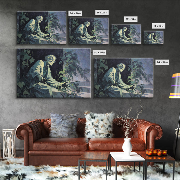 The Overgrown Chapel, Expressionist Gothic Art, Landscape Wall Art, Gothic Horror Wall Art, Canvas Print, Halloween Wall Art