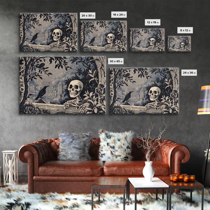 The Overgrown Chapel, Macabre Folk Print Art, Landscape Wall Art, Dark Fantasy Wall Art, Framed Canvas Print, Halloween Wall Art