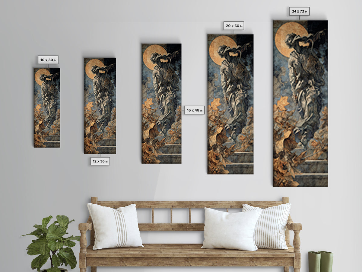 The Derelict Asylum, Dark Renaissance Art, Tall Narrow Wall Art, Gothic Horror Wall Art, Canvas Print, Halloween Wall Art