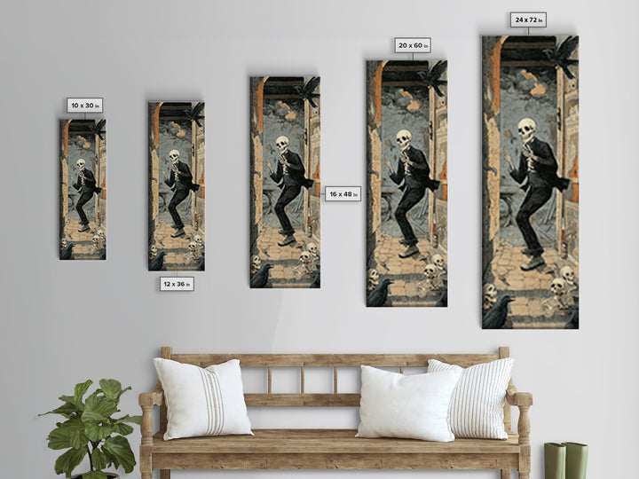 The Derelict Asylum, Macabre Folk Print Art, Tall Narrow Wall Art, Dark Fantasy Wall Art, Framed Canvas Print