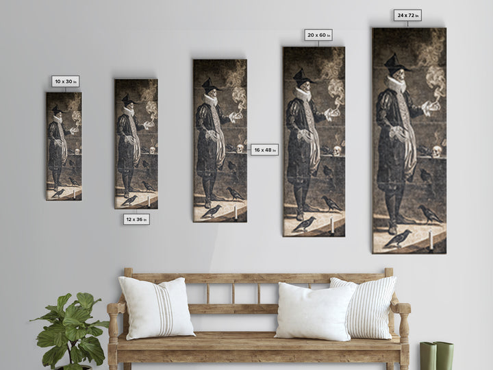 The Haunted Hotel, Danse Macabre Art, Tall Narrow Wall Art, Dark Fantasy Wall Art, Framed Canvas Print