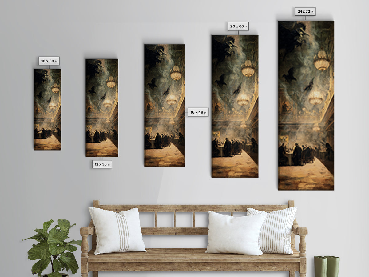 The Haunted Hotel, Dark Romantic Horror Art, Tall Narrow Wall Art, Dark Halloween Decor, Canvas Print, Halloween Wall Art