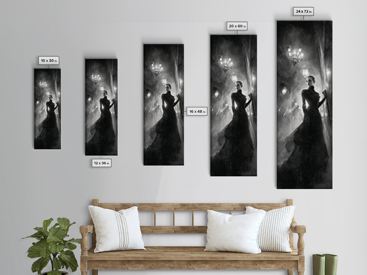 The Haunted Hotel, Biomechanical Horror Art, Tall Narrow Wall Art, Dark Fantasy Wall Art, Canvas Print, Halloween Wall Art