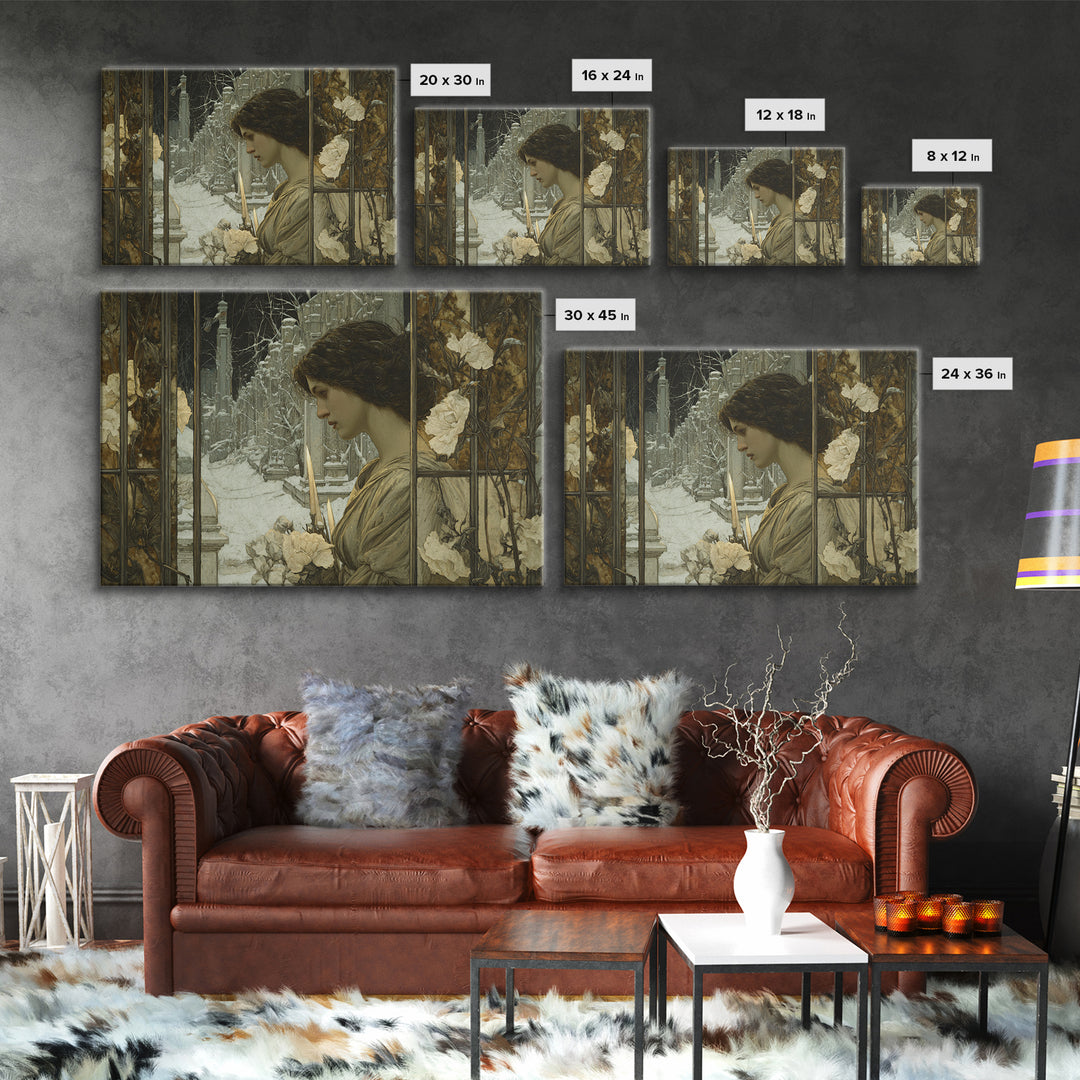 The Cemetery Greenhouse, Symbolist Death Art, Landscape Wall Art, Dark Fantasy Wall Art, Canvas Print, Halloween Wall Art