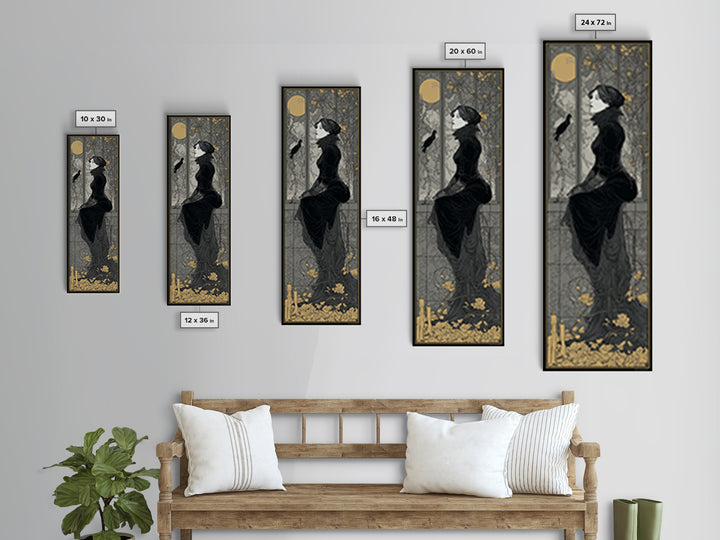 The Cemetery Greenhouse, Decadent Line Art, Tall Narrow Wall Art, Gothic Horror Wall Art, Canvas Print, Halloween Wall Art