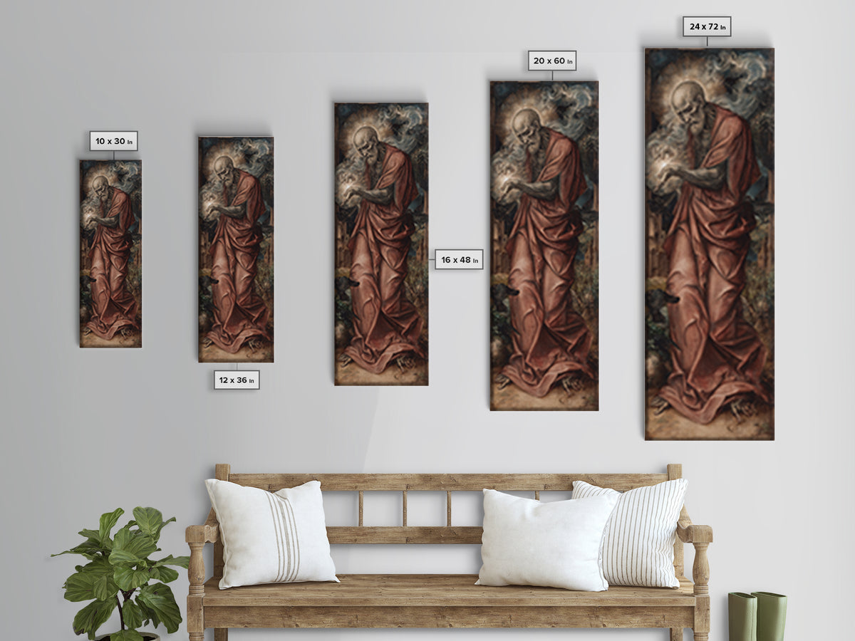 The Ghost Wedding, Dark Renaissance Art, Tall Narrow Wall Art, Dark Fantasy Wall Art, Framed Canvas Print, Halloween Wall Art
