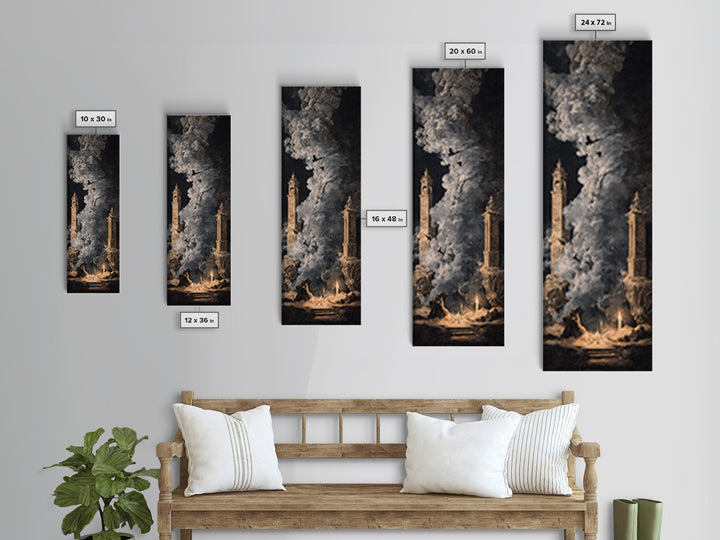 The Ghost Wedding, Baroque Witchcraft Art, Tall Narrow Wall Art, Macabre Wall Art, Canvas Print, Halloween Wall Art, Spooky Wall Decor
