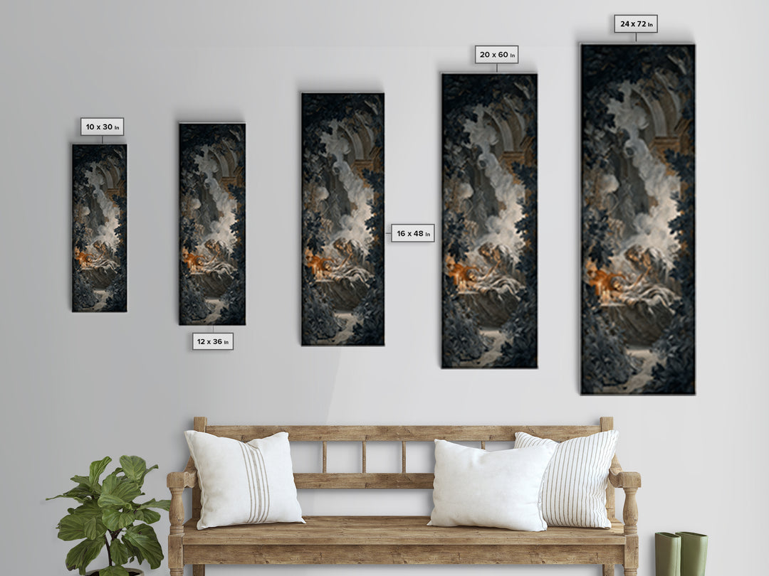 The Ghost Wedding, Gothic Nightmare Art, Tall Narrow Wall Art, Dark Halloween Decor, Canvas Print, Halloween Wall Art, Dark Fantasy Art