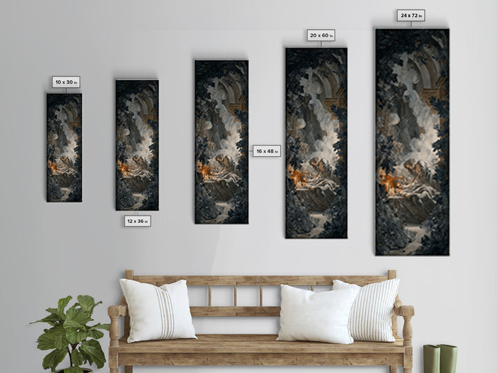 The Ghost Wedding, Gothic Nightmare Art, Tall Narrow Wall Art, Dark Halloween Decor, Canvas Print, Halloween Wall Art, Dark Fantasy Art